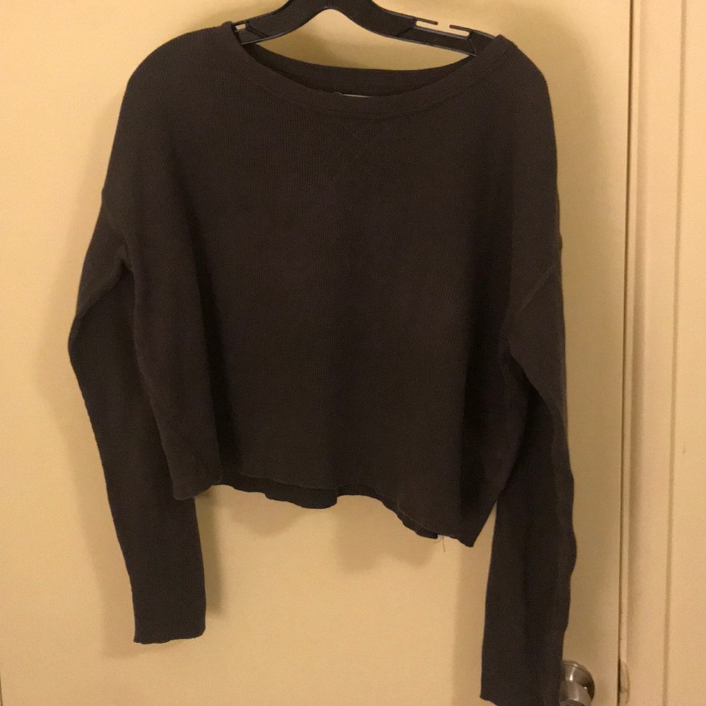 MATE the label Black Cropped Thermal Shirt Size S
